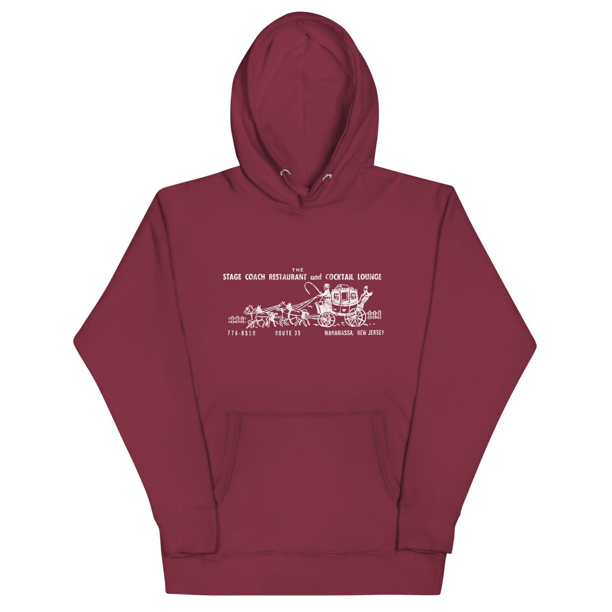 The Stage Coach - WANAMASSA - Unisex Hoodie Maroon
