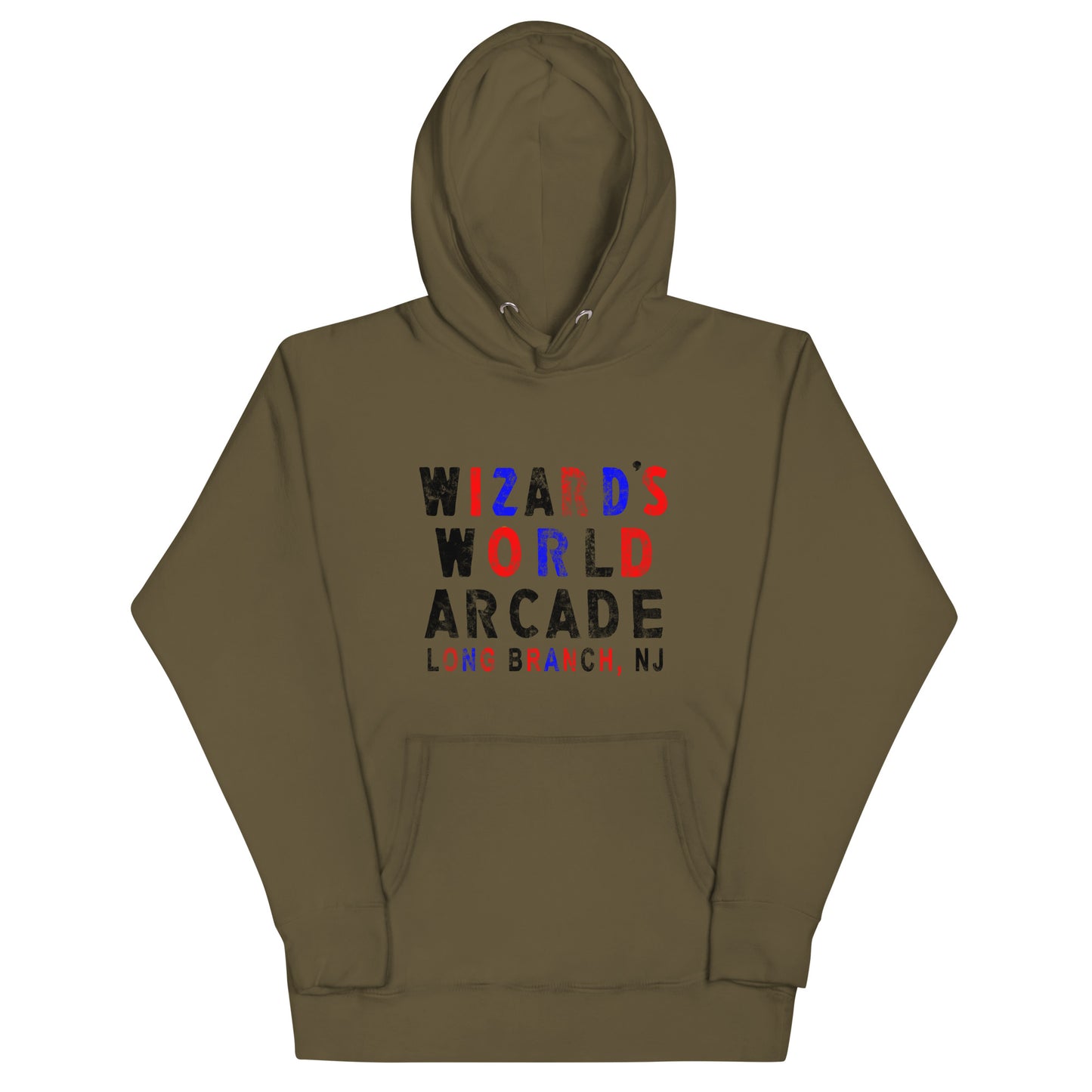 Wizard's World Arcade - LONG BRANCH - Unisex Hoodie Military Green