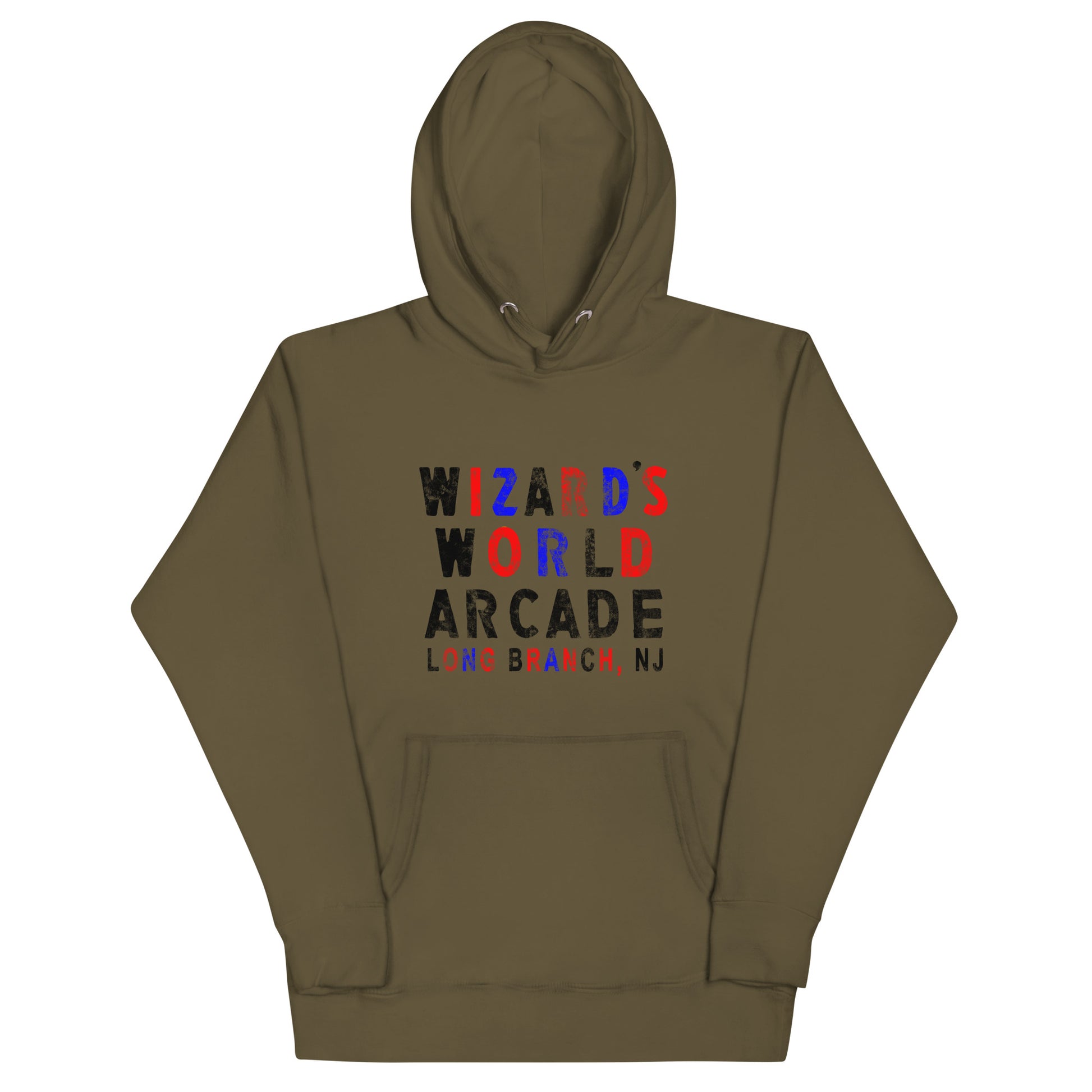 Wizard's World Arcade - LONG BRANCH - Unisex Hoodie Military Green