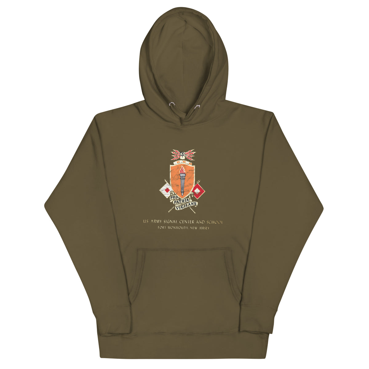 Fort Monmouth U.S. Army Signal Center and School - EATONTOWN - Unisex Hoodie Military Green
