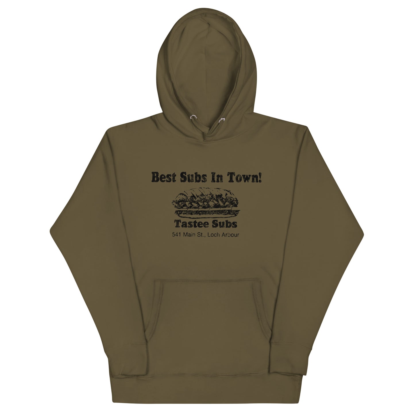 Tastee Subs - LOCH ARBOUR / ALLENHURST - Unisex Hoodie Military Green