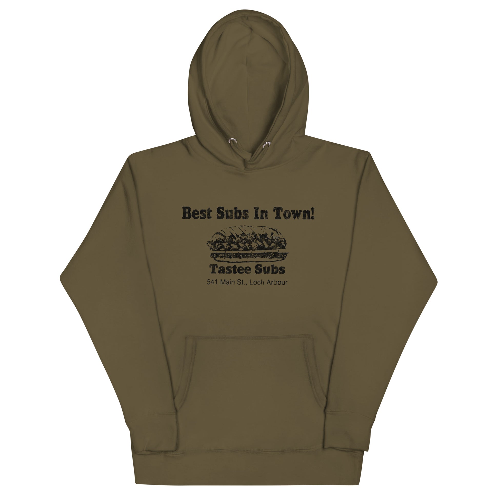 Tastee Subs - LOCH ARBOUR / ALLENHURST - Unisex Hoodie Military Green