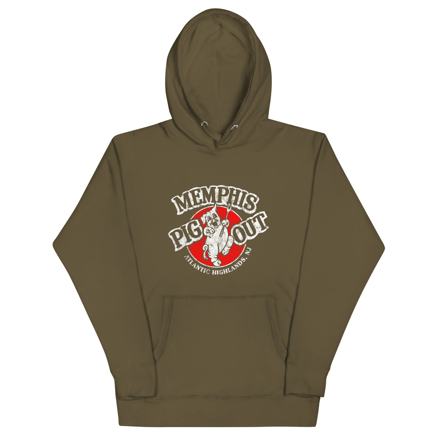 Memphis Pig Out - ATLANTIC HIGHLANDS - Unisex Hoodie Military Green