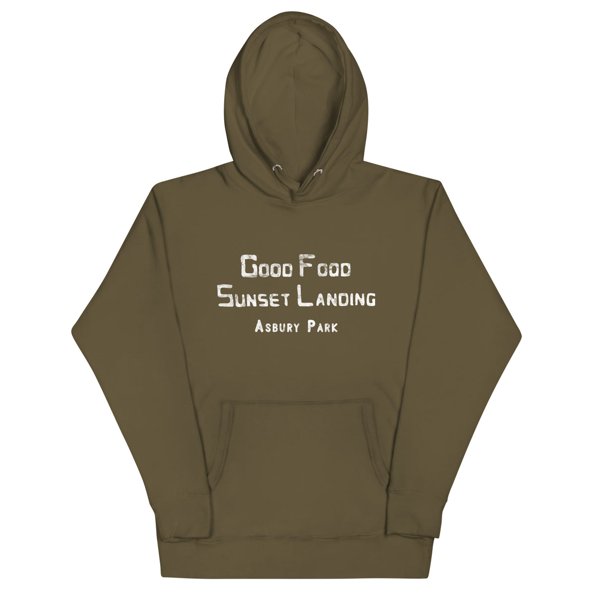 Sunset Landing - ASBURY PARK - Unisex Hoodie Military Green