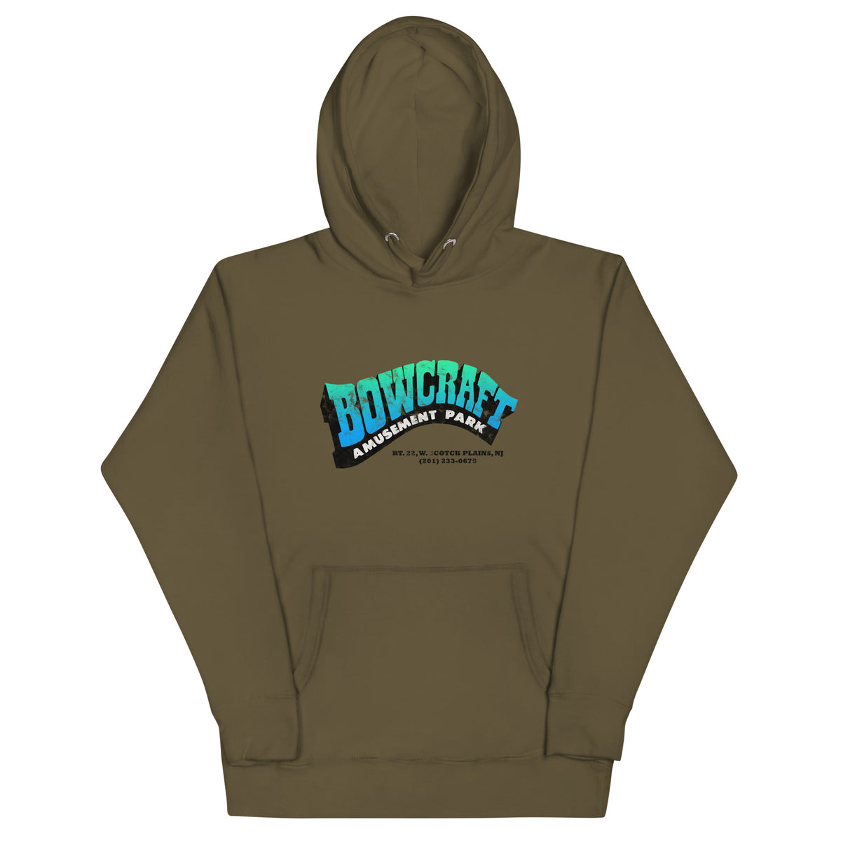 Bowcraft Amusement Park - SCOTCH PLAINS - Unisex Hoodie Military Green
