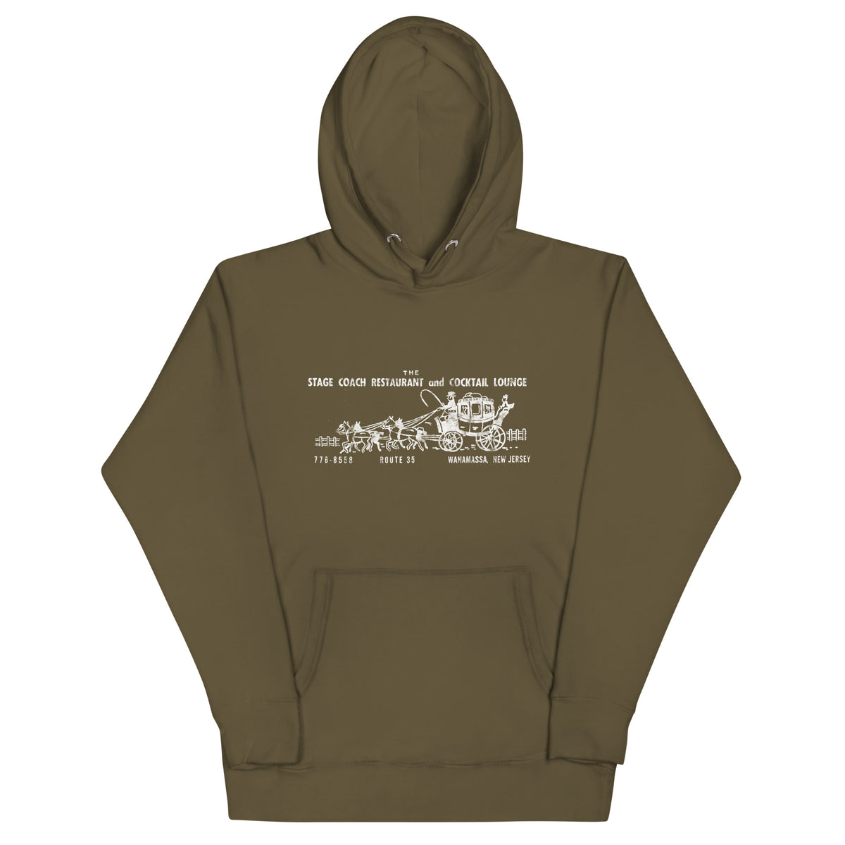 The Stage Coach - WANAMASSA - Unisex Hoodie Military Green
