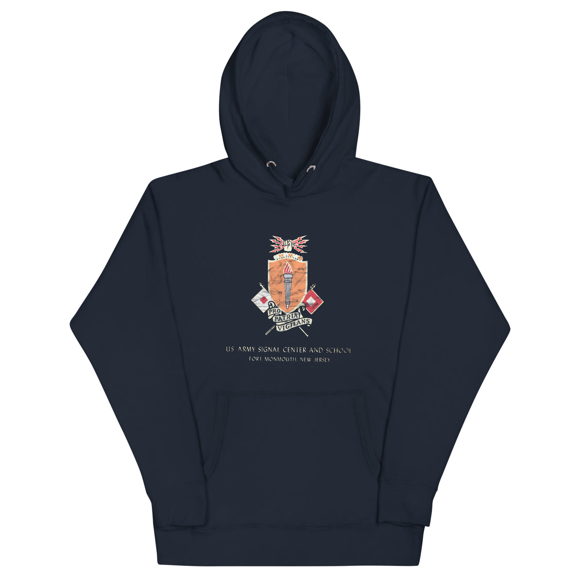 Fort Monmouth U.S. Army Signal Center and School - EATONTOWN - Unisex Hoodie Navy Blazer