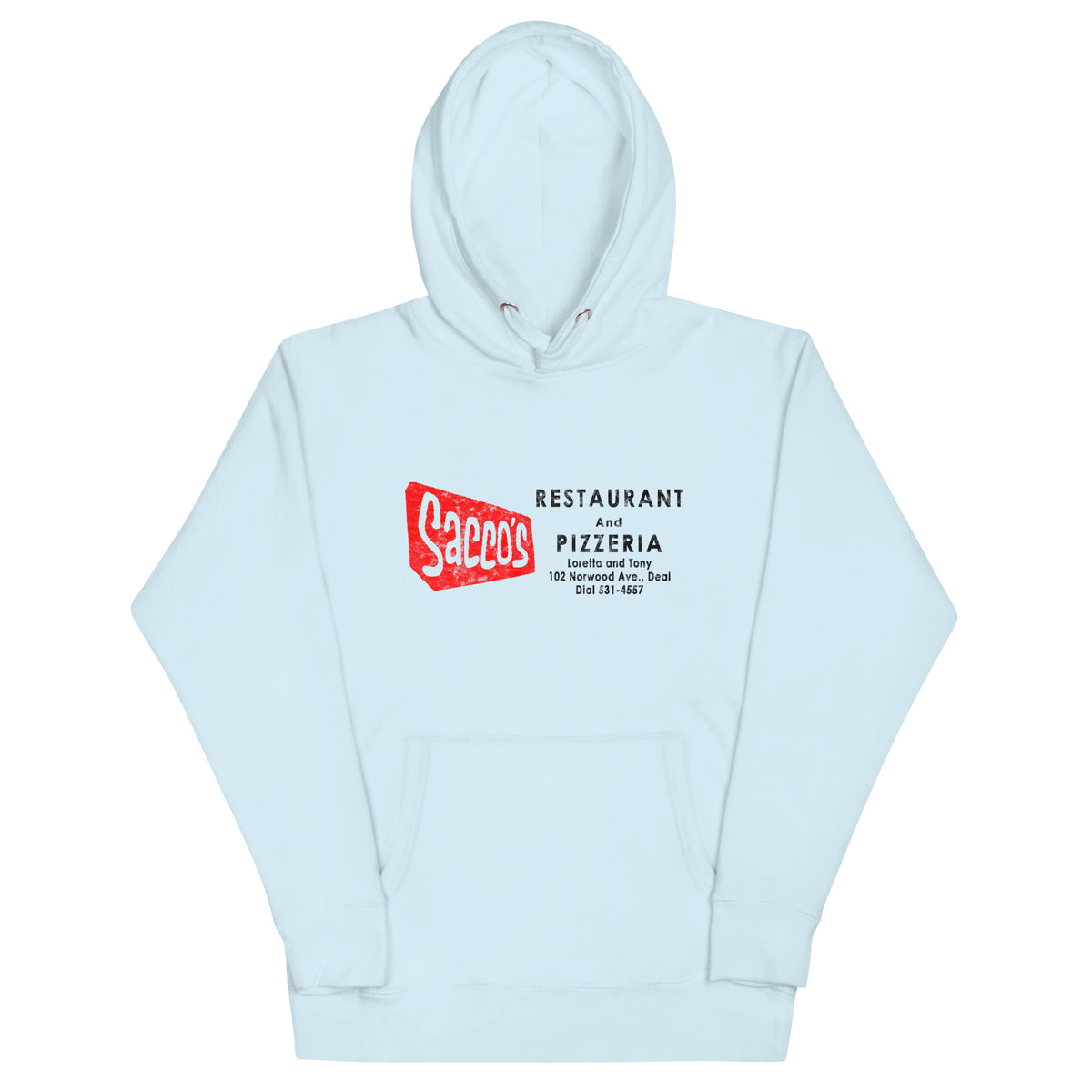 Sacco's Restaurant & Pizzaria - DEAL - Unisex Hoodie Sky Blue