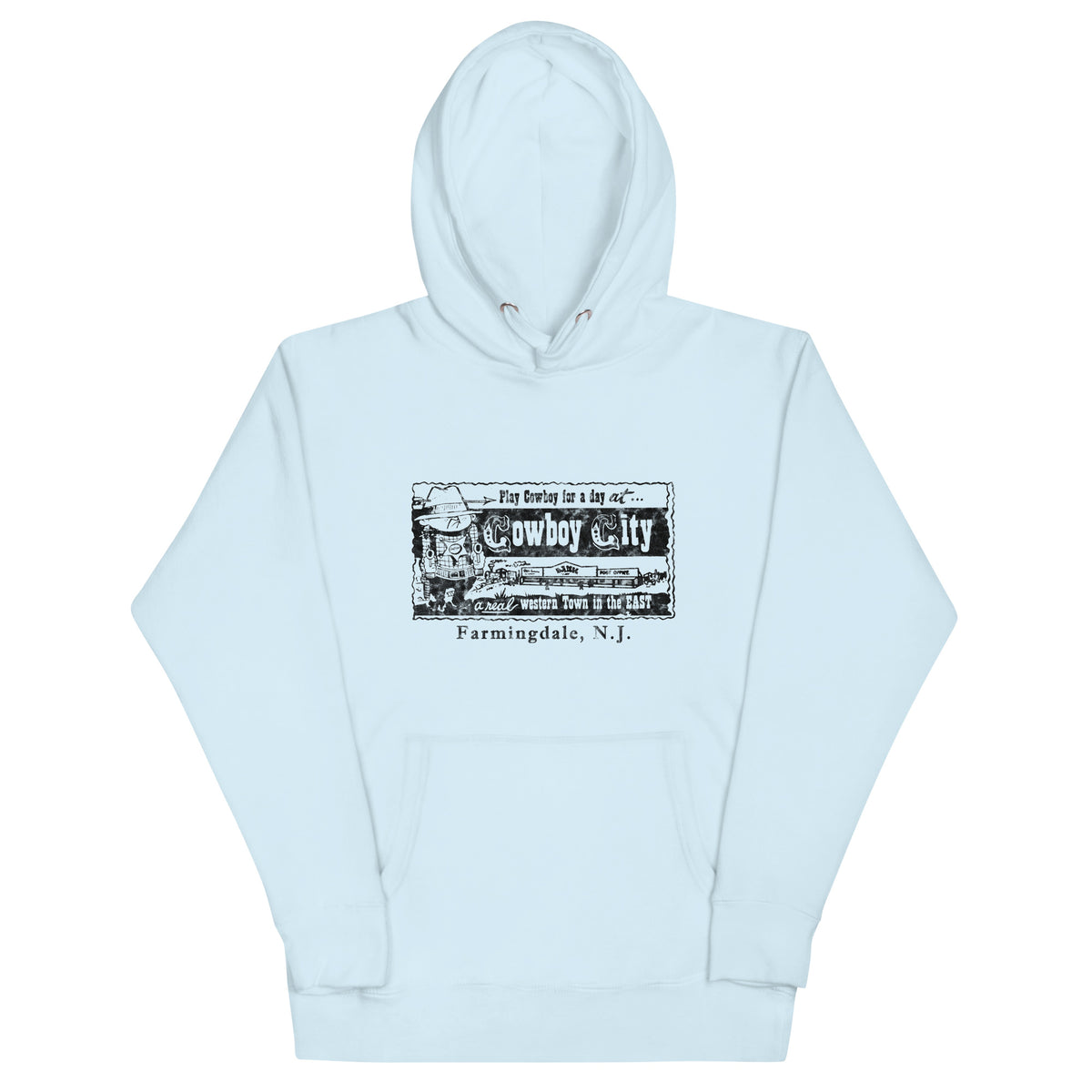 Cowboy City - FARMINGDALE - Unisex Hoodie Sky Blue