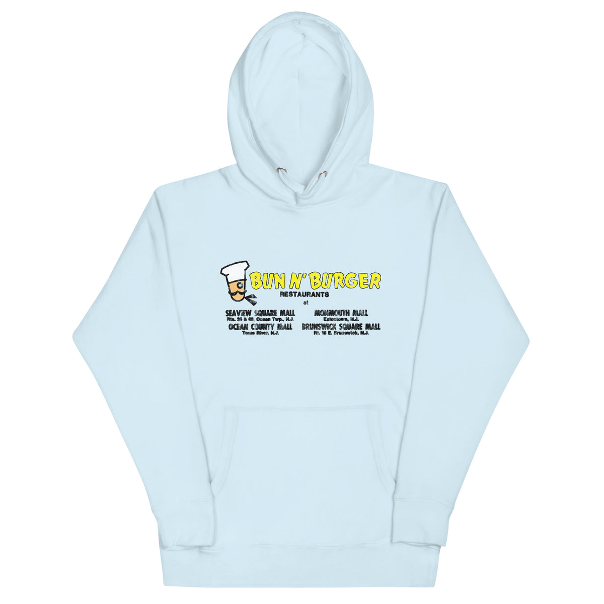 Bun N' Burger - EATONTOWN / OCEAN / TOMS RIVER - Unisex Hoodie Sky Blue