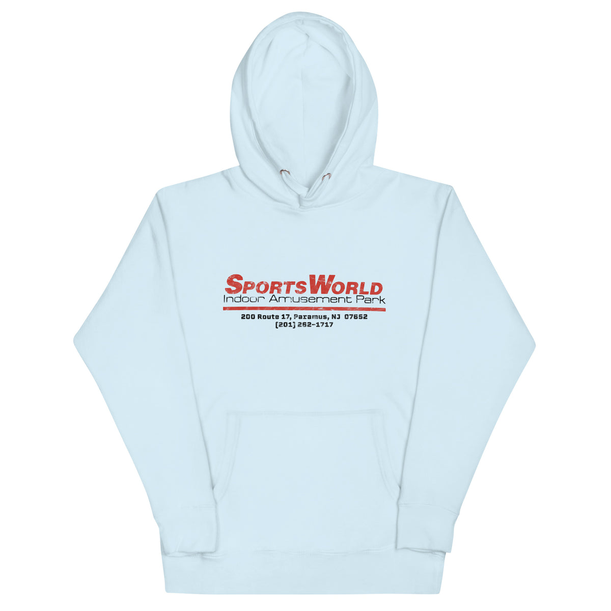 SportsWorld Indoor Amusement Park - PARAMUS - Unisex Hoodie Sky Blue
