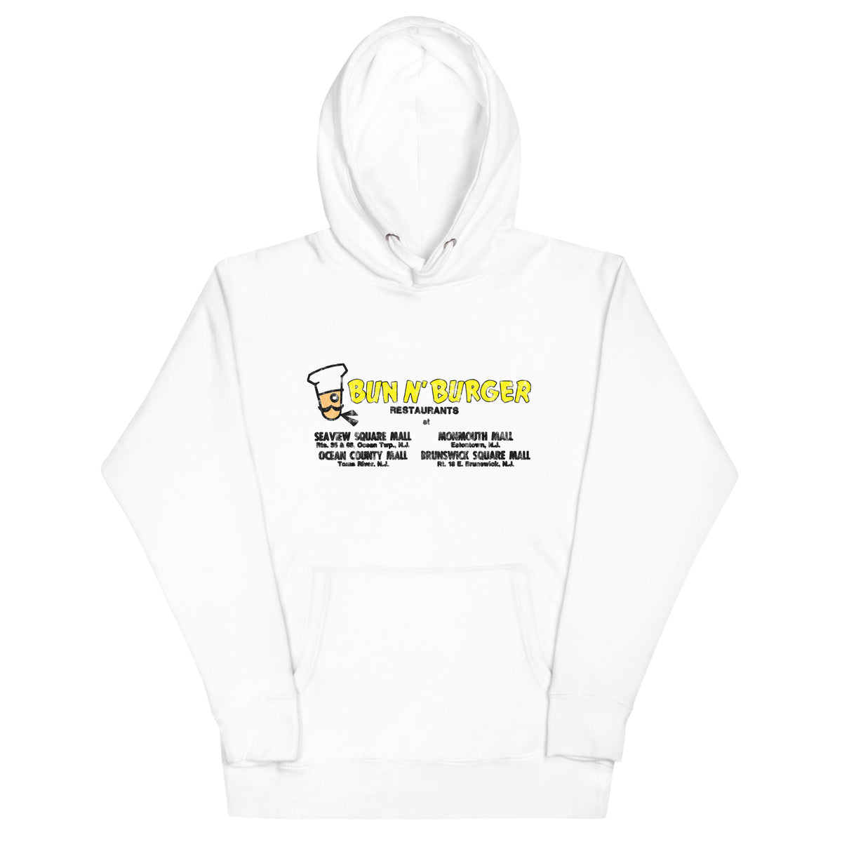 Bun N' Burger - EATONTOWN / OCEAN / TOMS RIVER - Unisex Hoodie White