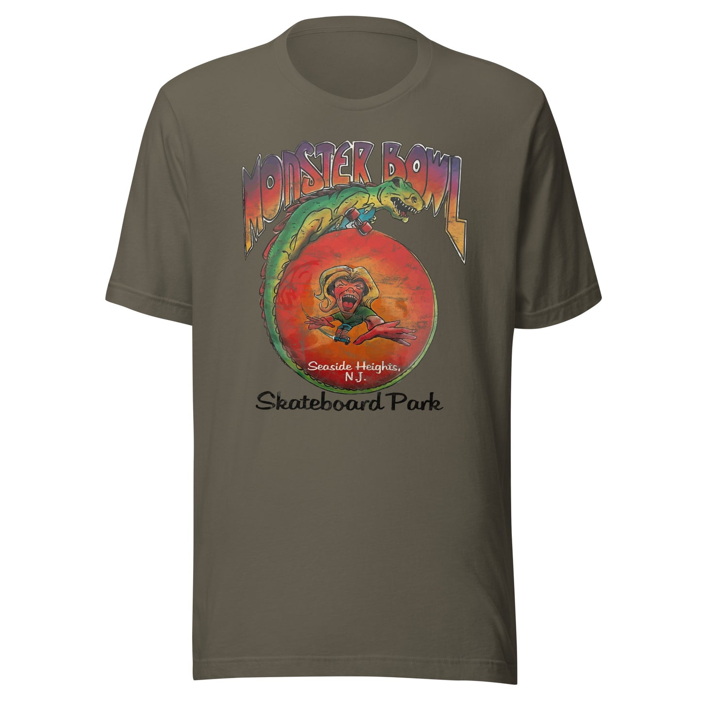 Monster Bowl Skateboard Park - SEASIDE HEIGHTS - Unisex t-shirt Army