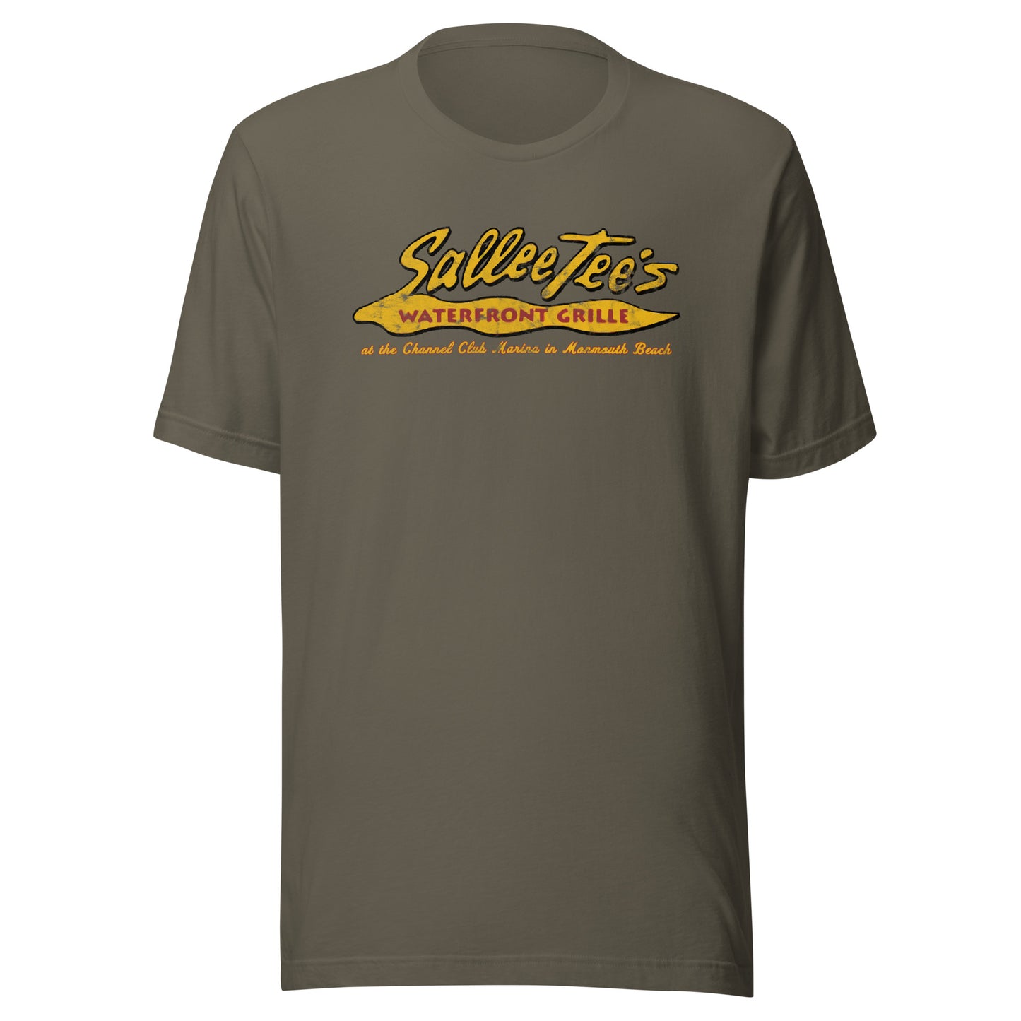 Sallee Tee's Waterfront Grill - MONMOUTH BEACH - Unisex t-shirt Army