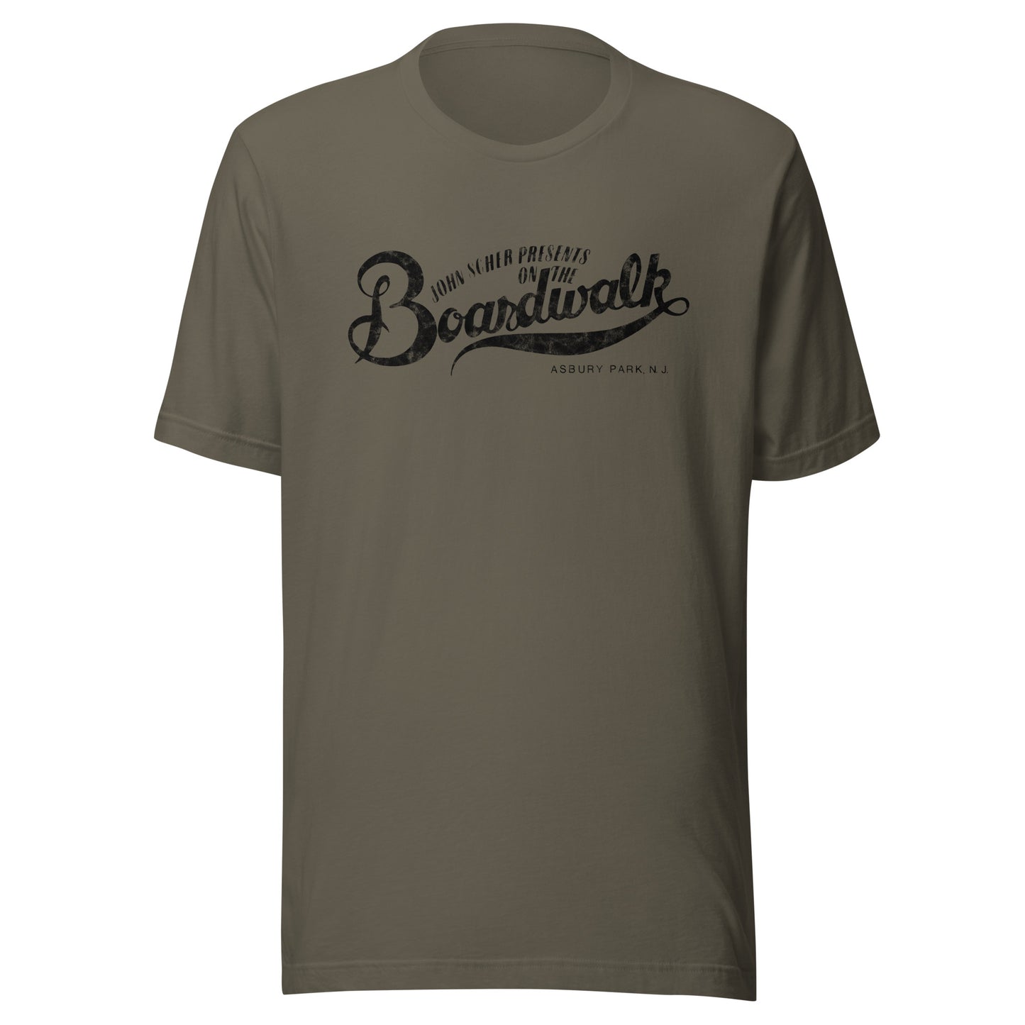 John Scher Presents "On The Boardwalk" - ASBURY PARK - Unisex t-shirt Army