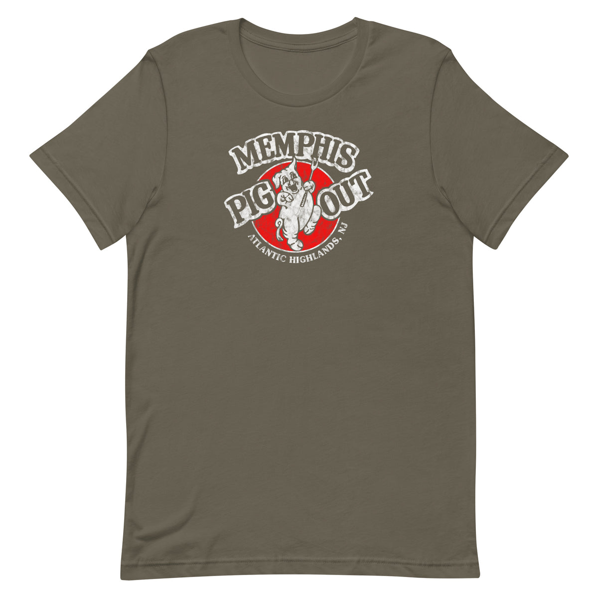 Memphis Pig Out - ATLANTIC HIGHLANDS - Unisex t-shirt Army