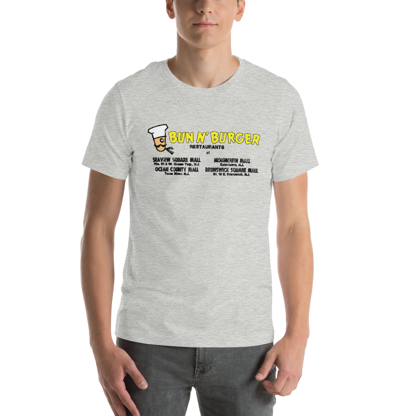 Bun N' Burger - EATONTOWN / OCEAN / TOMS RIVER - Unisex t-shirt Athletic Heather