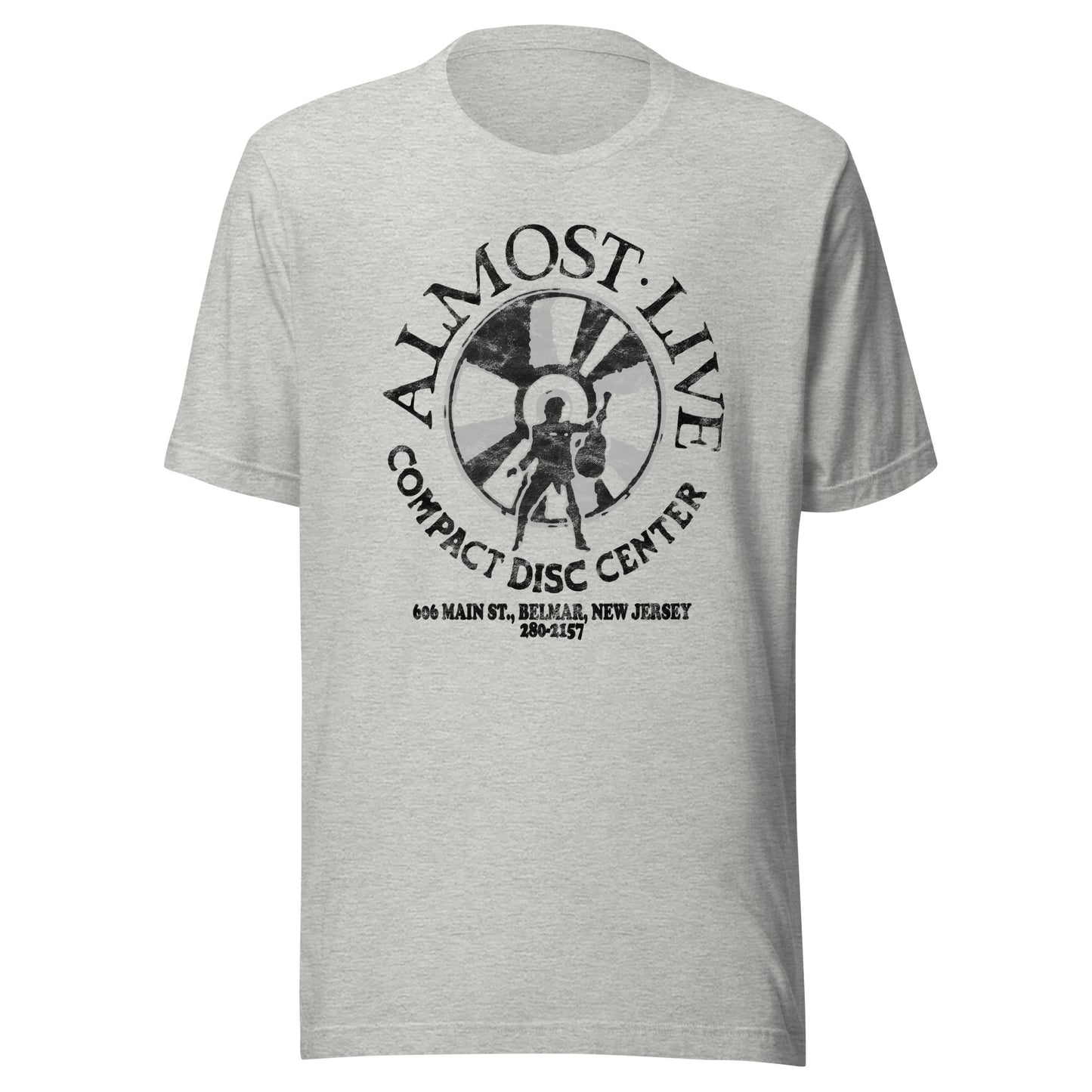 Almost Live Compact Disc Center - BELMAR - Unisex t-shirt Athletic Heather