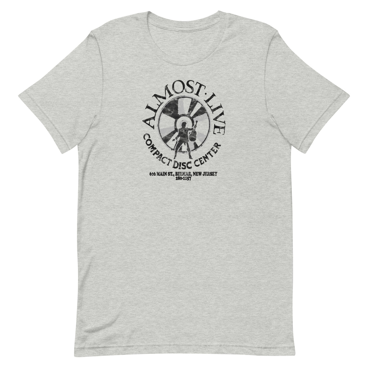 Almost Live Compact Disc Center - BELMAR - Unisex t-shirt Athletic Heather