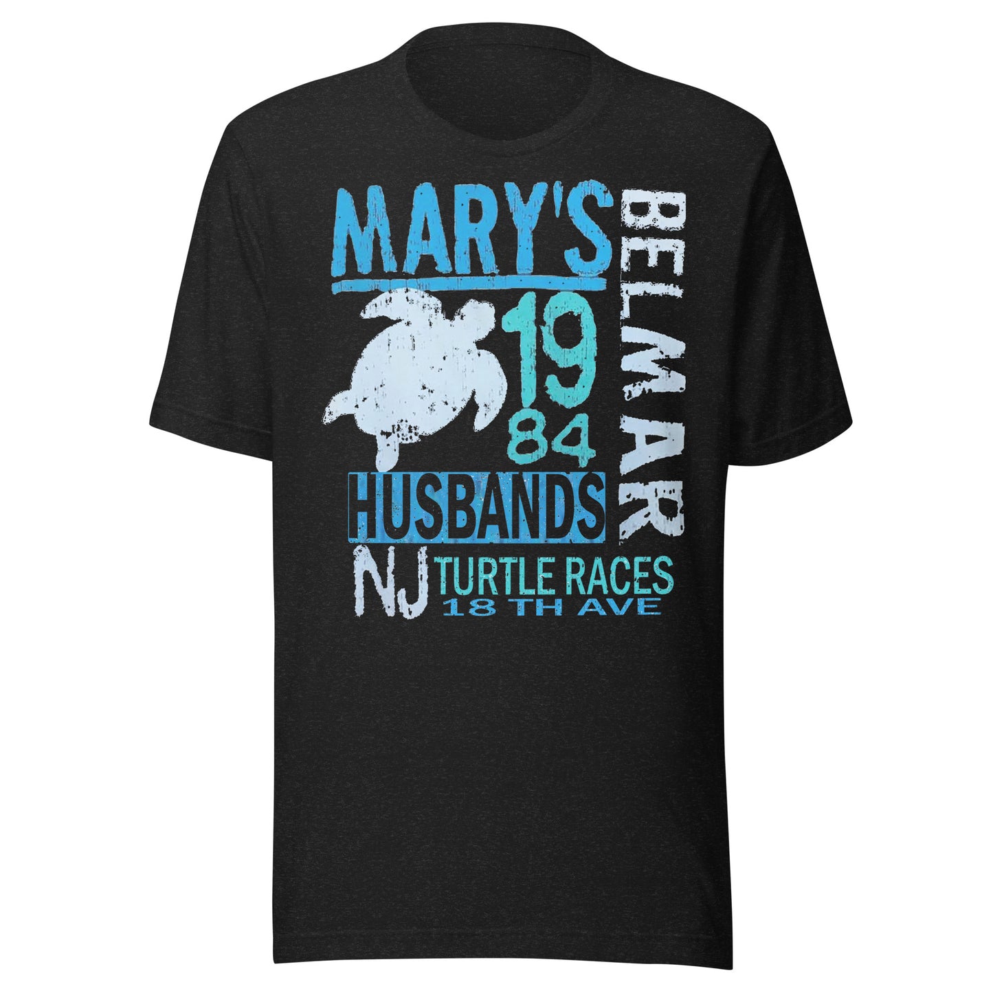 Mary's Husband's Pub (Turtle Races '84) - BELMAR - Short sleeve t-shirt Black Heather