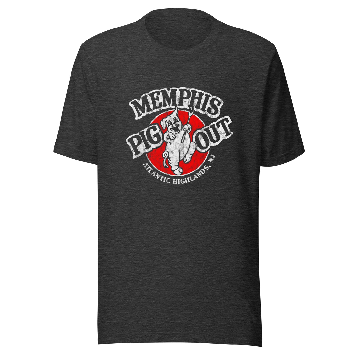 Memphis Pig Out - ATLANTIC HIGHLANDS - Unisex t-shirt Dark Grey Heather