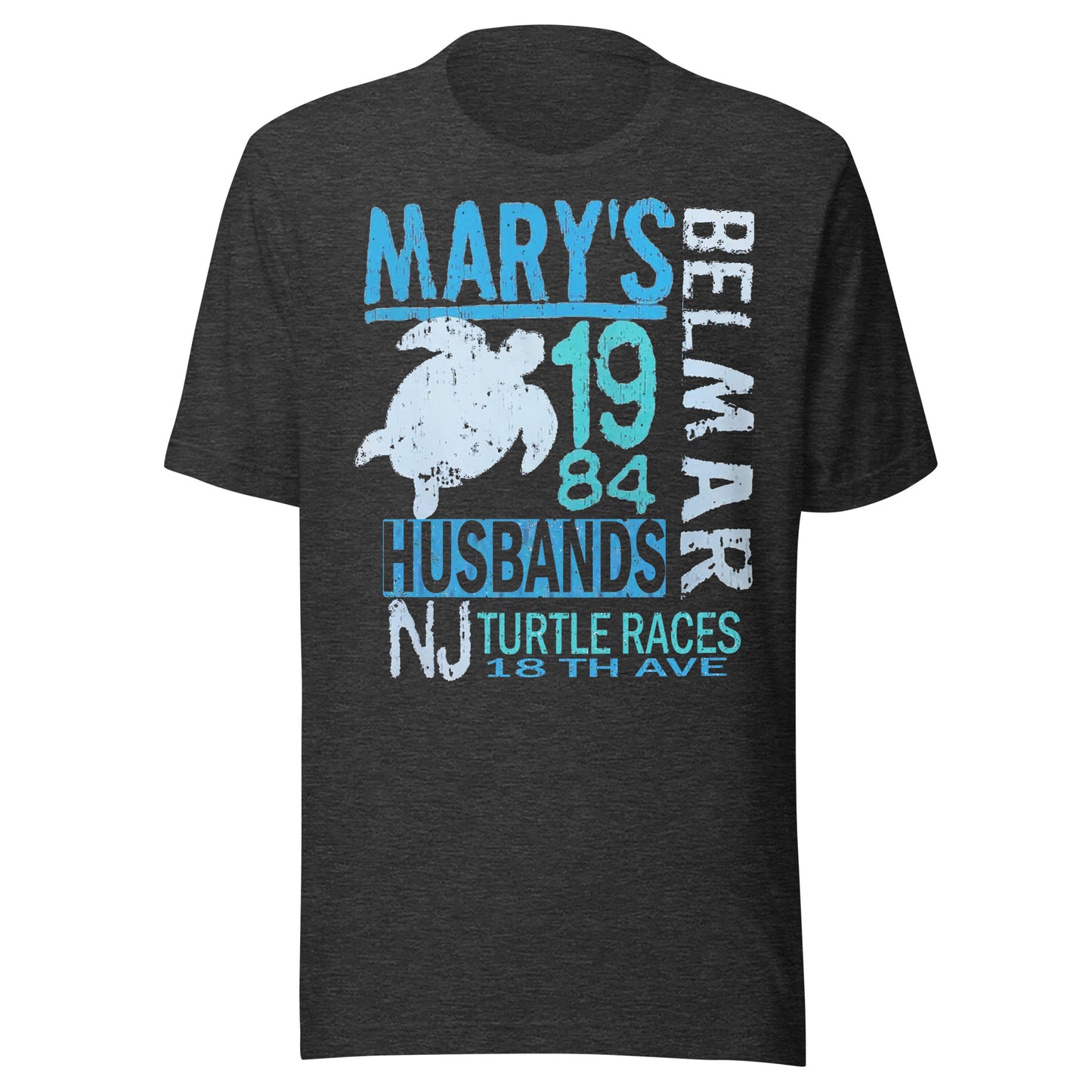 Mary's Husband's Pub (Turtle Races '84) - BELMAR - Short sleeve t-shirt Dark Grey Heather