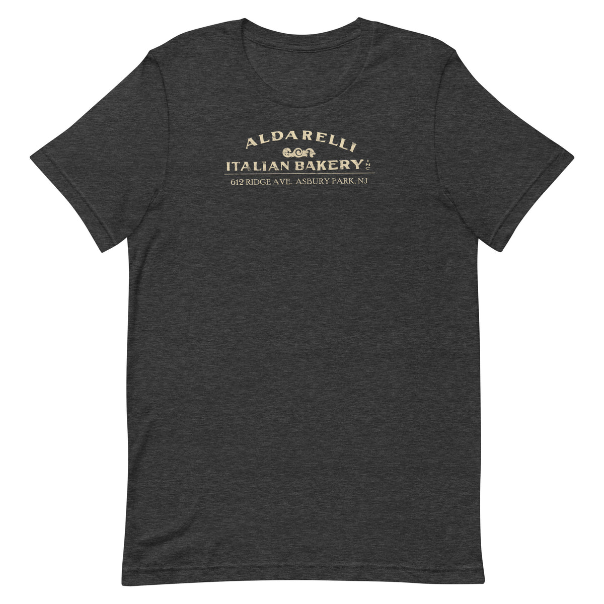 Aldarelli Italian Bakery - ASBURY PARK - Unisex t-shirt Dark Grey Heather