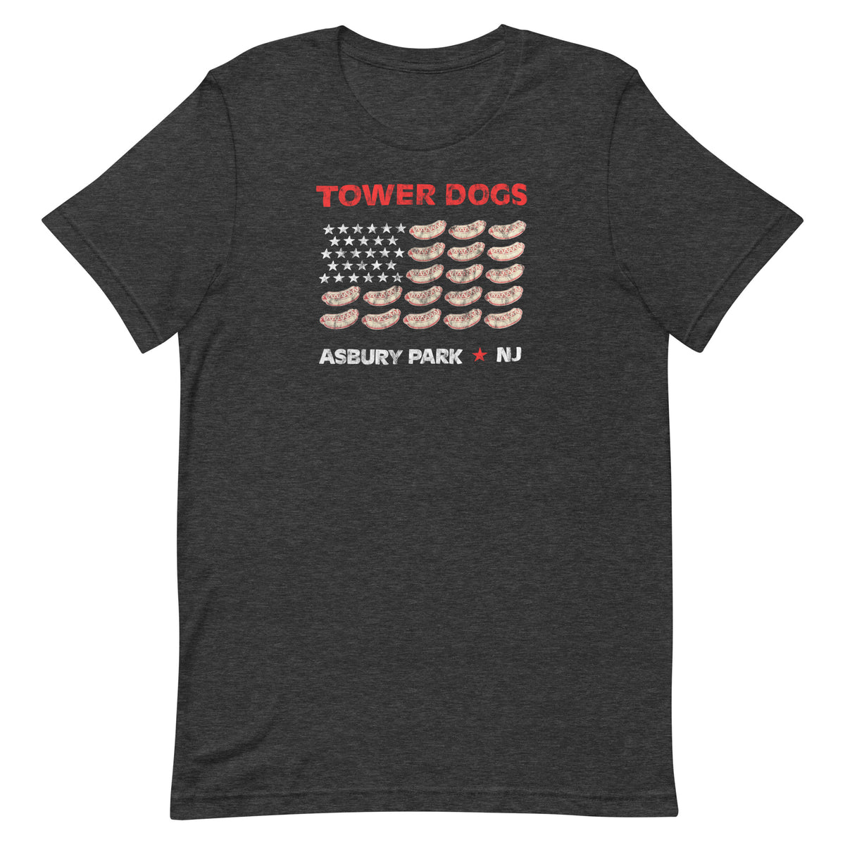 Tower Dogs - ASBURY PARK - Unisex t-shirt Dark Grey Heather