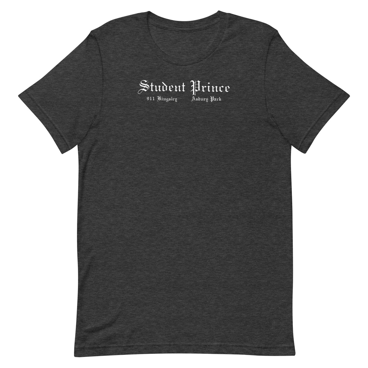Student Prince (White Logo) - ASBURY PARK - Unisex t-shirt Dark Grey Heather