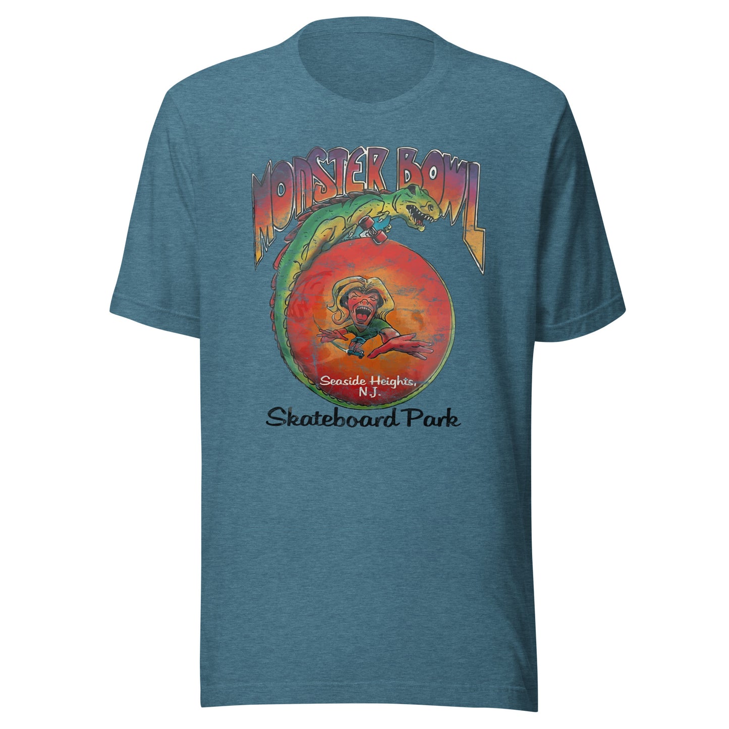 Monster Bowl Skateboard Park - SEASIDE HEIGHTS - Unisex t-shirt Heather Deep Teal