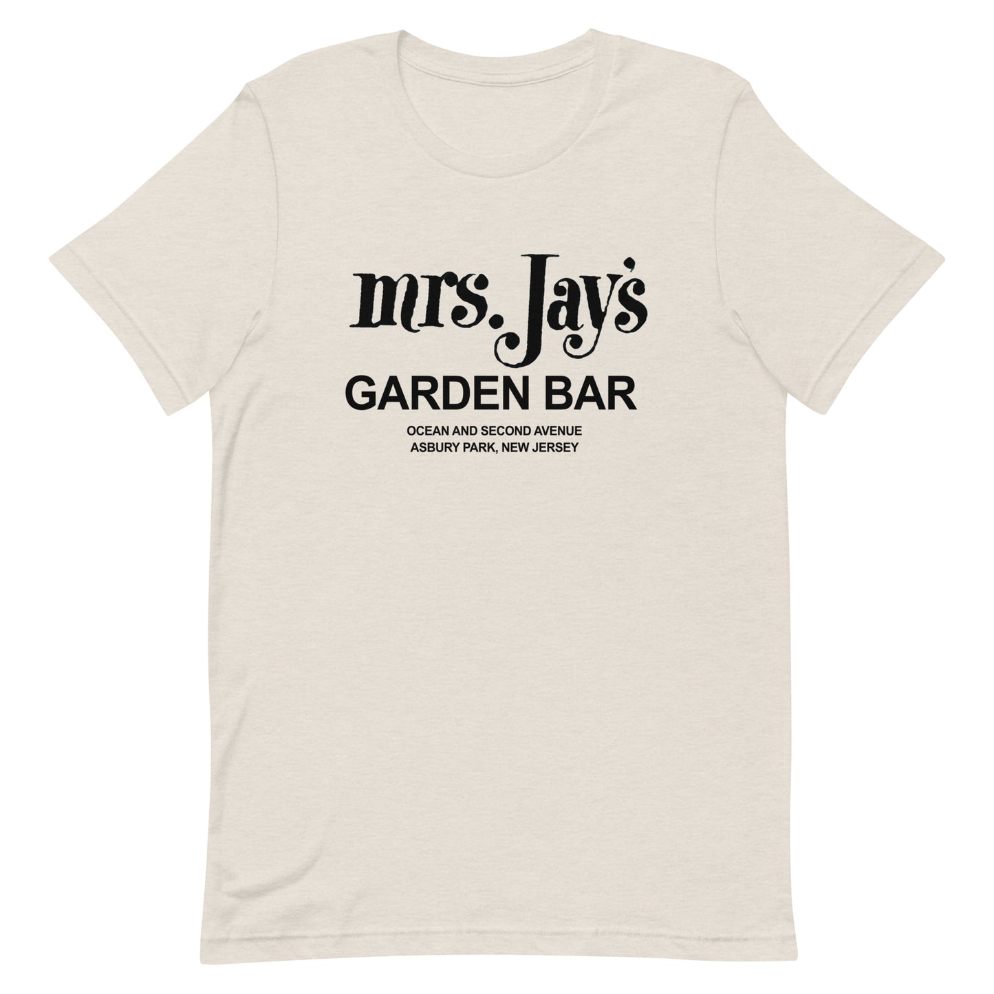 Mrs. Jay's Garden Bar - ASBURY PARK - Unisex t-shirt Heather Dust