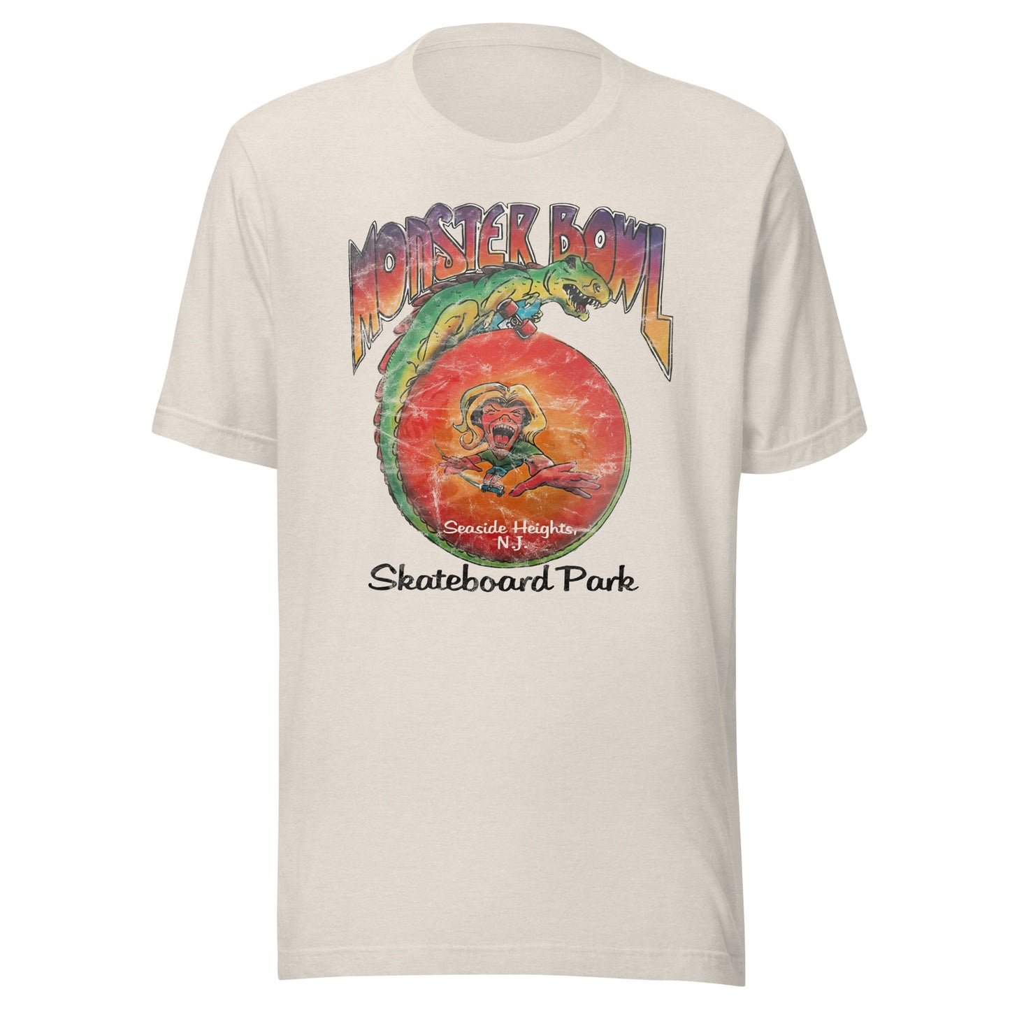 Monster Bowl Skateboard Park - SEASIDE HEIGHTS - Unisex t-shirt Heather Dust