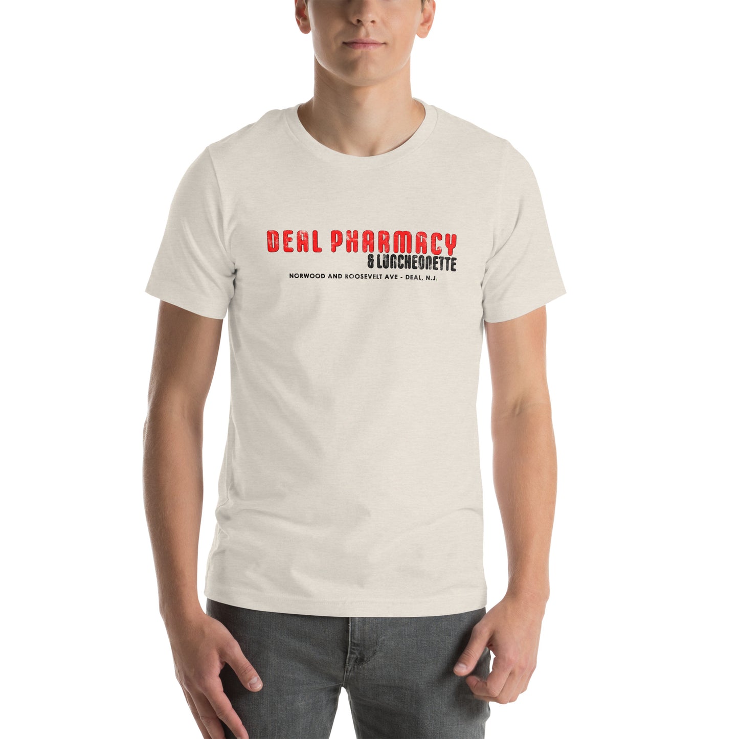 Deal Pharmacy & Luncheonette - DEAL - Unisex t-shirt Heather Dust
