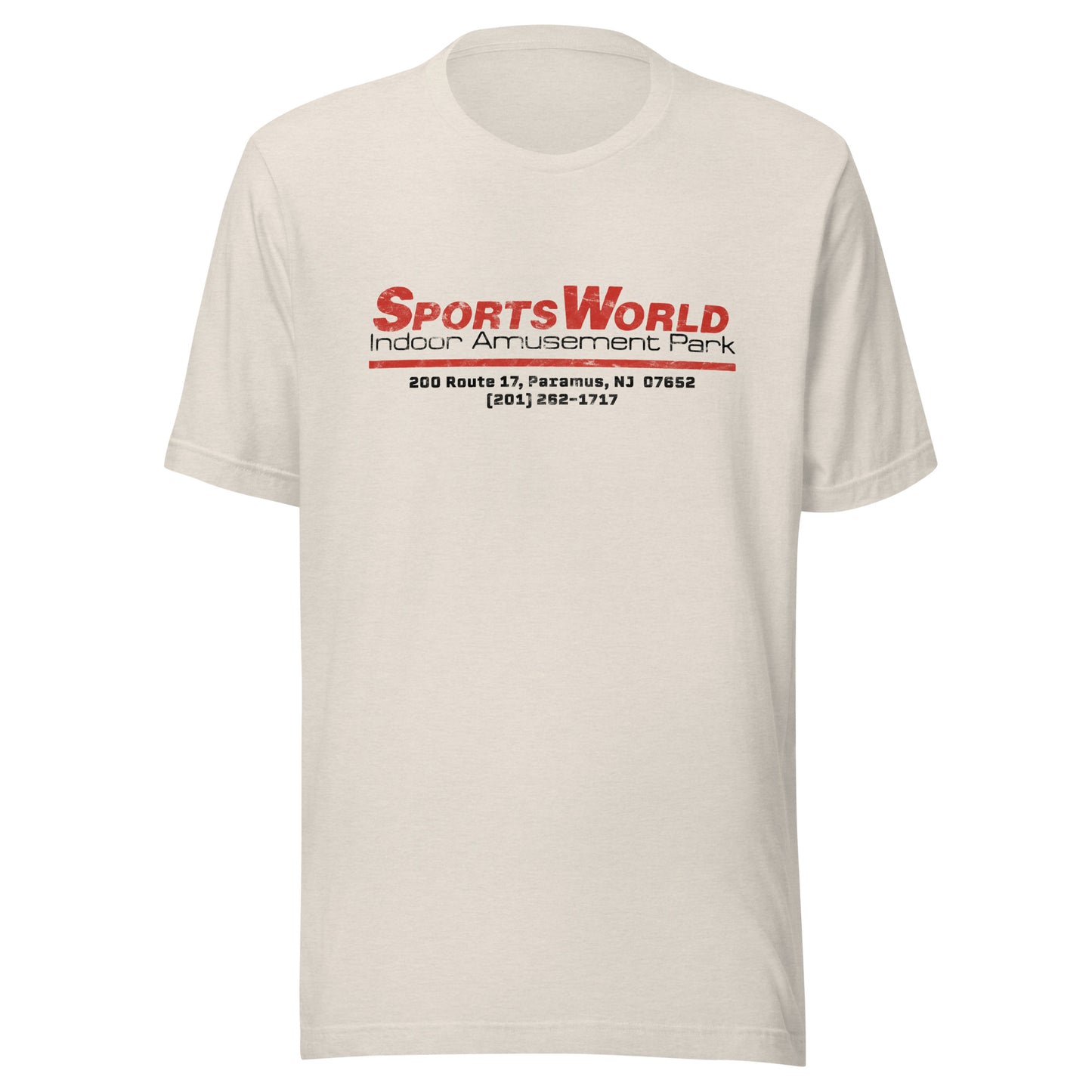 SportsWorld Indoor Amusement Park - PARAMUS - Unisex t-shirt Heather Dust
