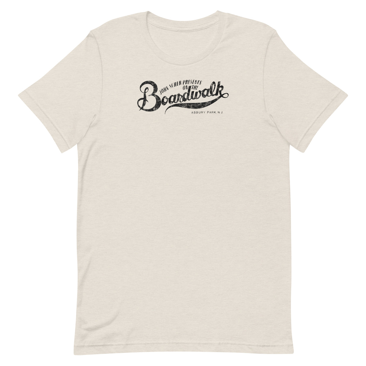 John Scher Presents "On The Boardwalk" - ASBURY PARK - Unisex t-shirt Heather Dust