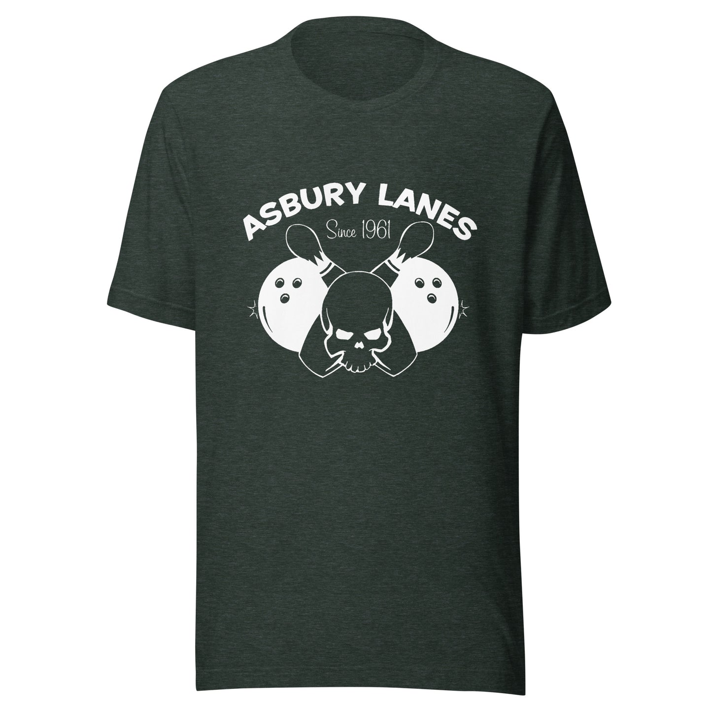 "Original" Asbury Lanes (White Logo) - ASBURY PARK - Unisex t-shirt Heather Forest