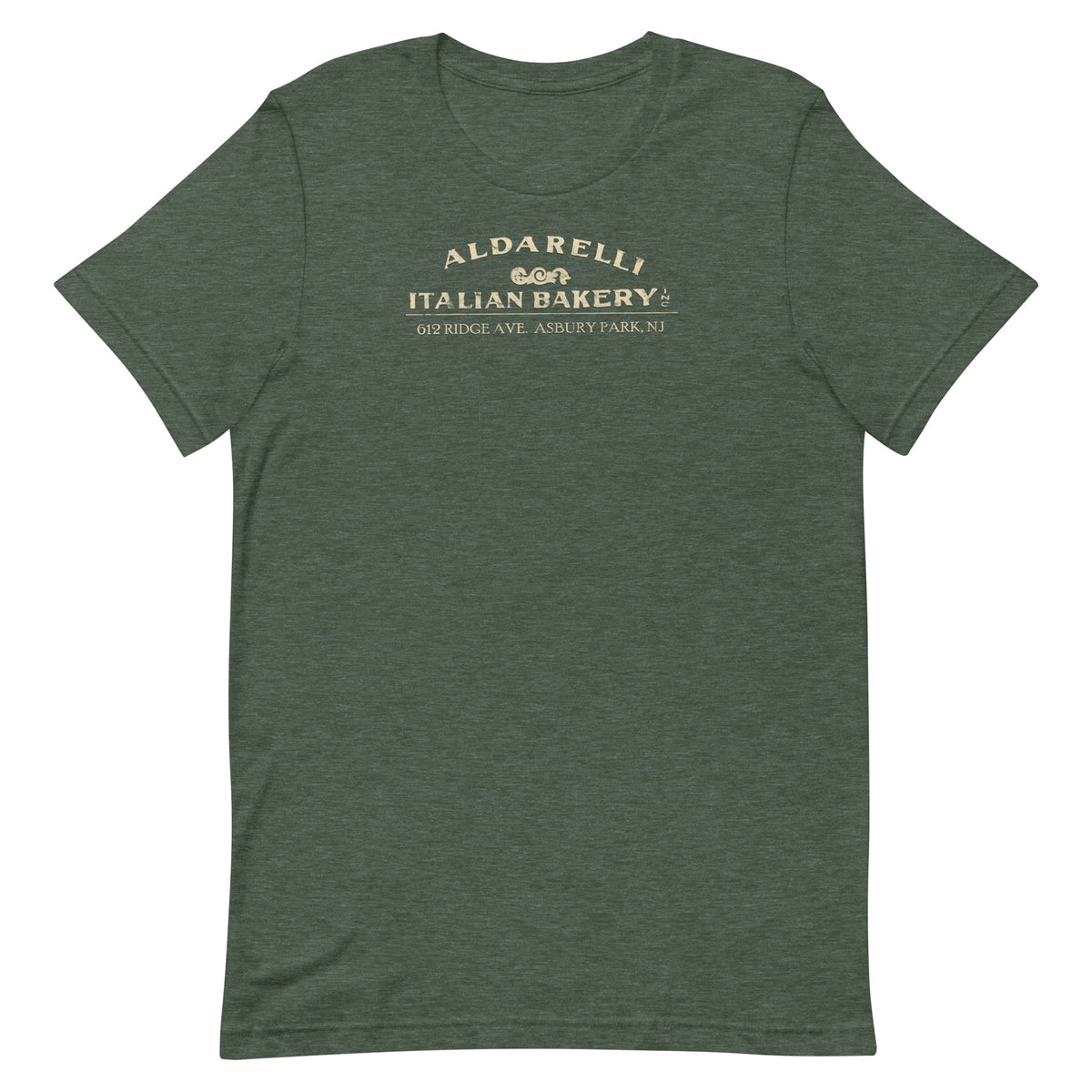 Aldarelli Italian Bakery - ASBURY PARK - Unisex t-shirt Heather Forest