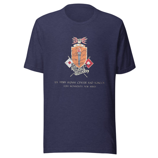 Fort Monmouth U.S. Army Signal Center and School - EATONTOWN - Unisex t-shirt Heather Midnight Navy