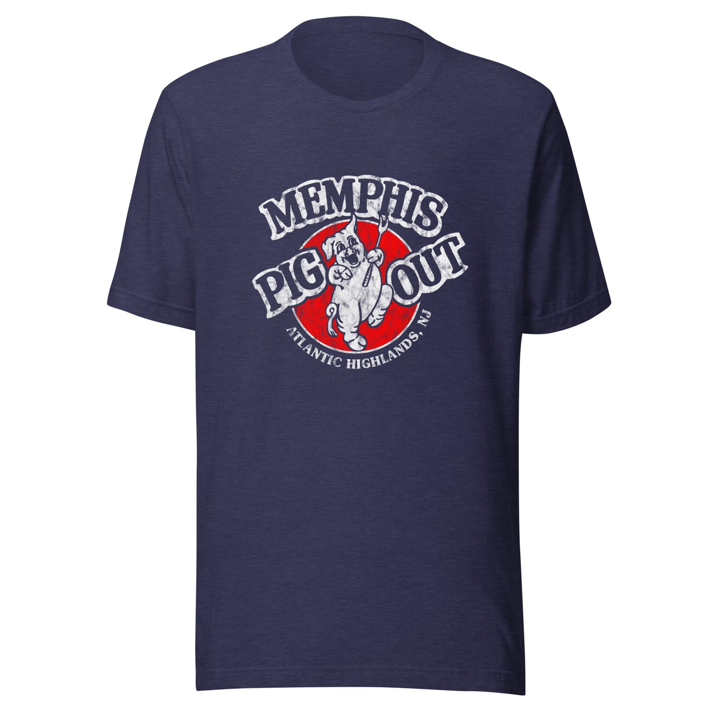 Memphis Pig Out - ATLANTIC HIGHLANDS - Unisex t-shirt Heather Midnight Navy