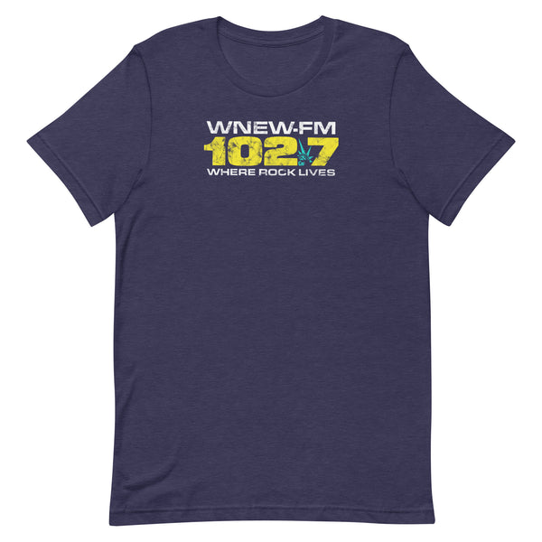 WNEW FM 102.7 Where Rock Lives - NEW YORK / NEW JERSEY / CONNECTICUT - Unisex t-shirt Heather Midnight Navy
