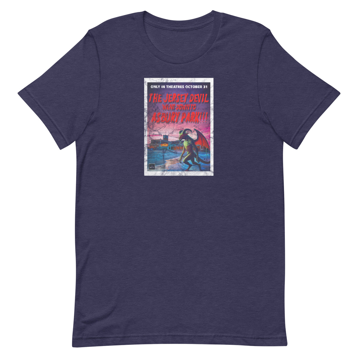 The Jersey Devil Went Down To Asbury Park!!! - Unisex t-shirt Heather Midnight Navy