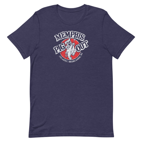 Memphis Pig Out - ATLANTIC HIGHLANDS - Unisex t-shirt Heather Midnight Navy