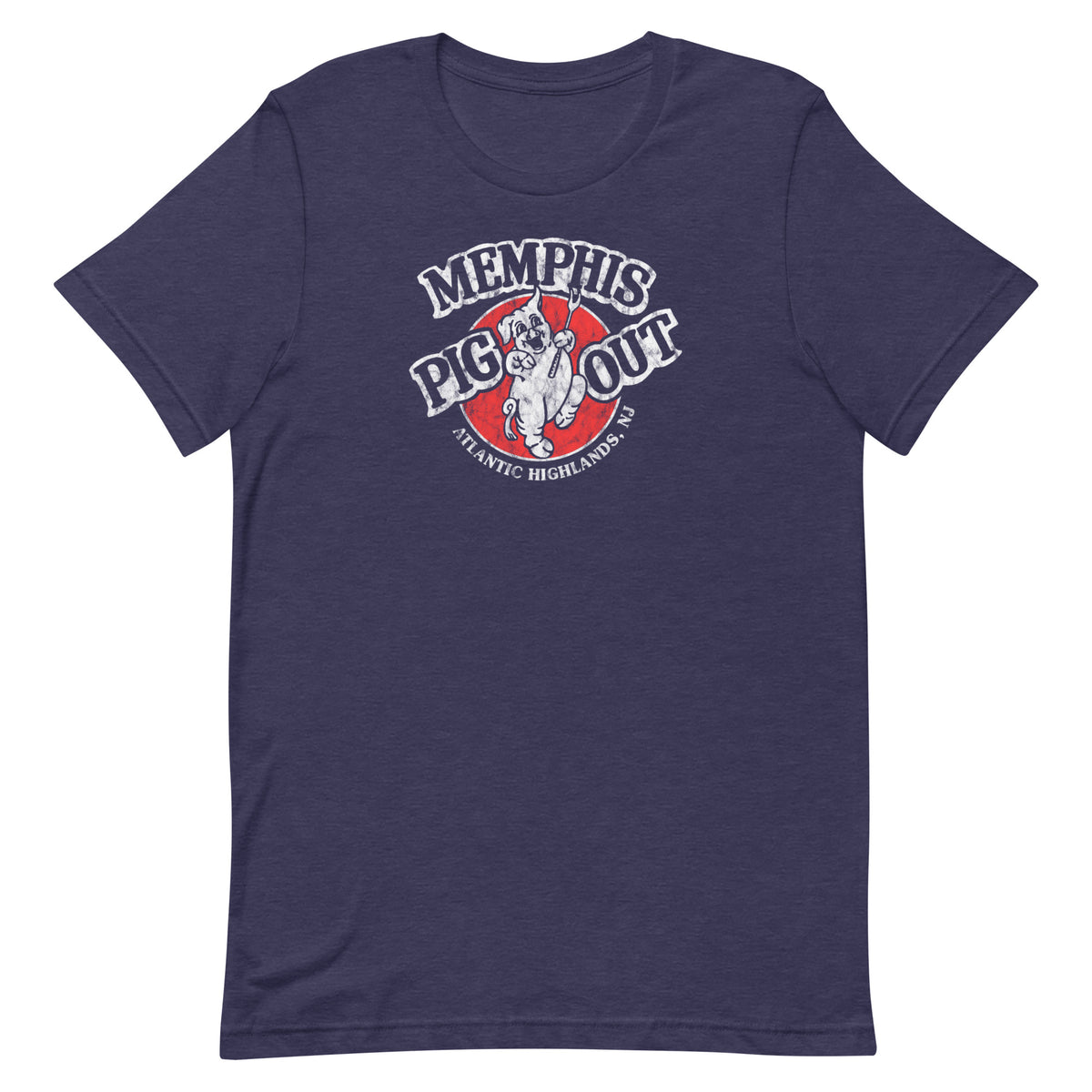 Memphis Pig Out - ATLANTIC HIGHLANDS - Unisex t-shirt Heather Midnight Navy