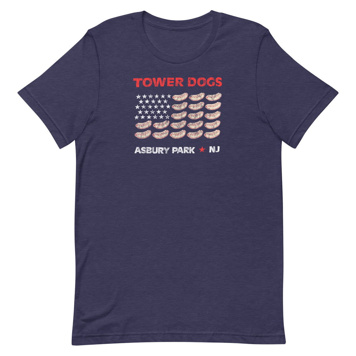Tower Dogs - ASBURY PARK - Unisex t-shirt Heather Midnight Navy