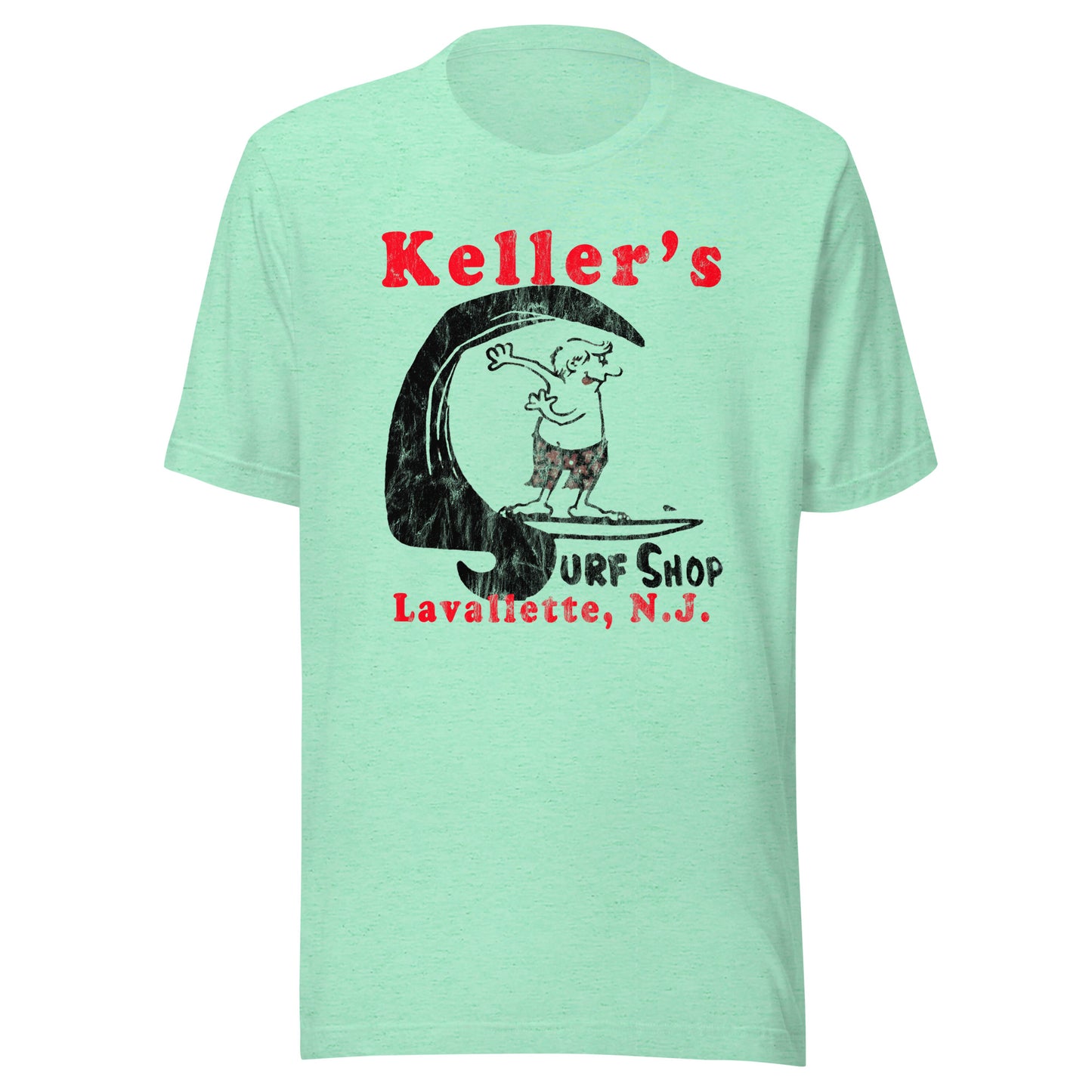 Keller's Surf Shop - LAVALLETTE - Unisex t-shirt Heather Mint