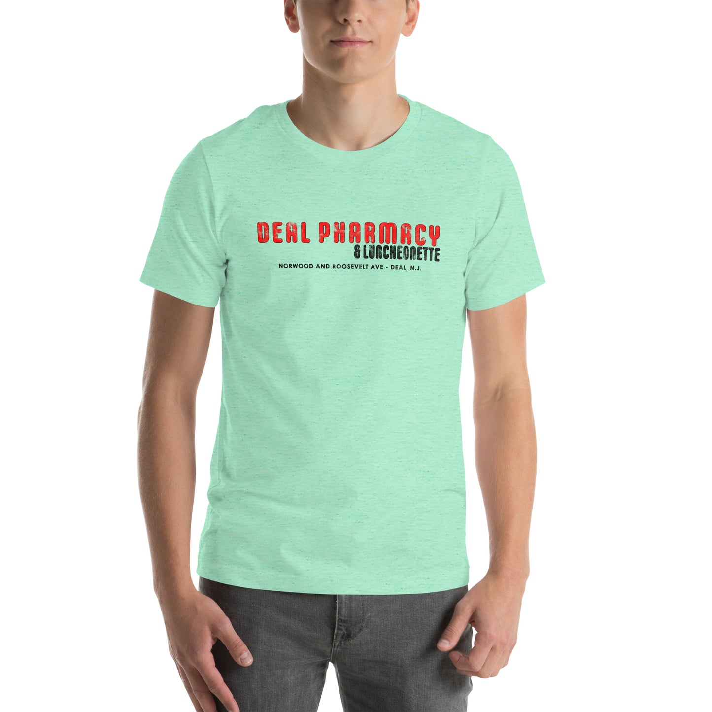 Deal Pharmacy & Luncheonette - DEAL - Unisex t-shirt Heather Mint
