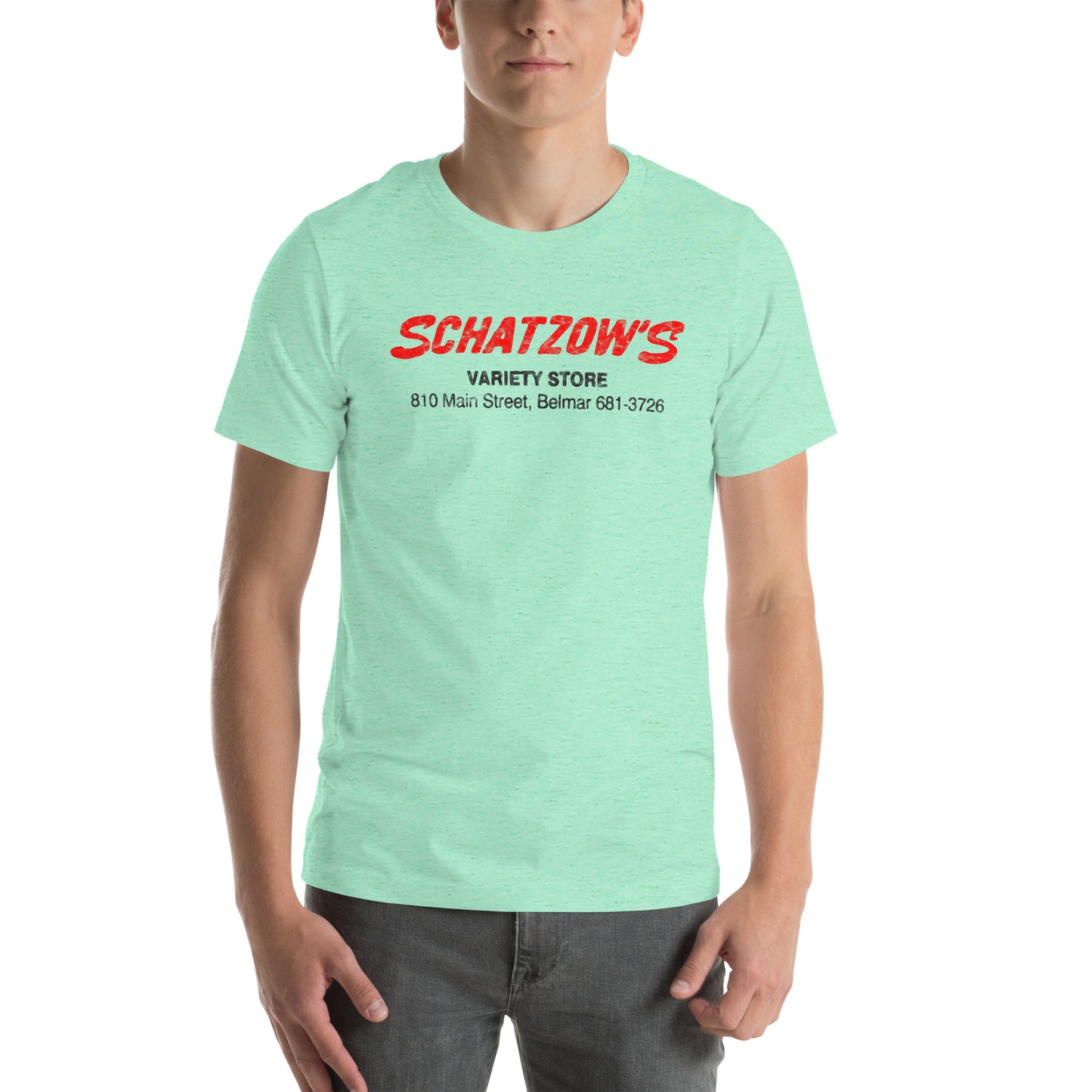 Schatzow's Variety Store - BELMAR - Unisex t-shirt Heather Mint