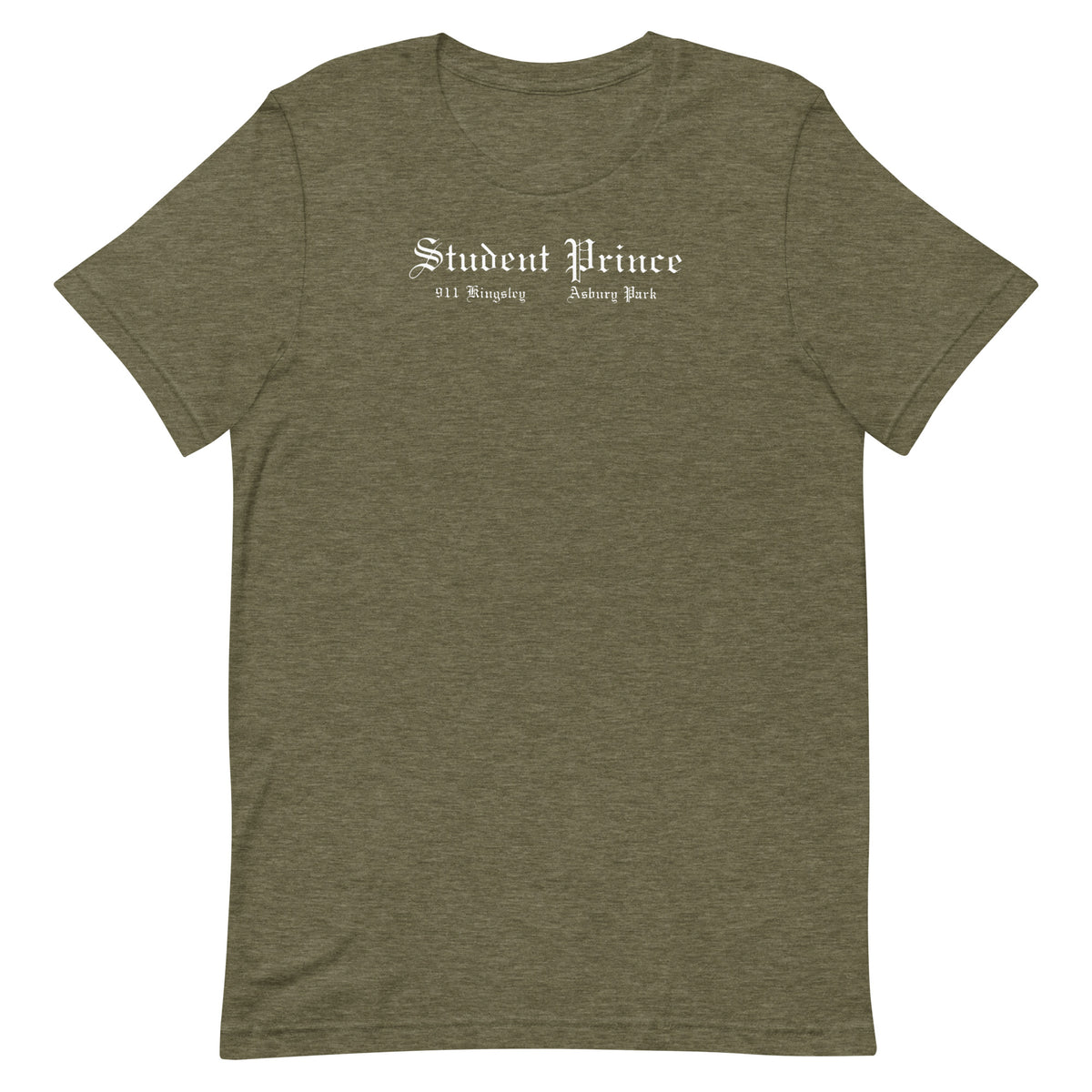 Student Prince (White Logo) - ASBURY PARK - Unisex t-shirt Heather Olive