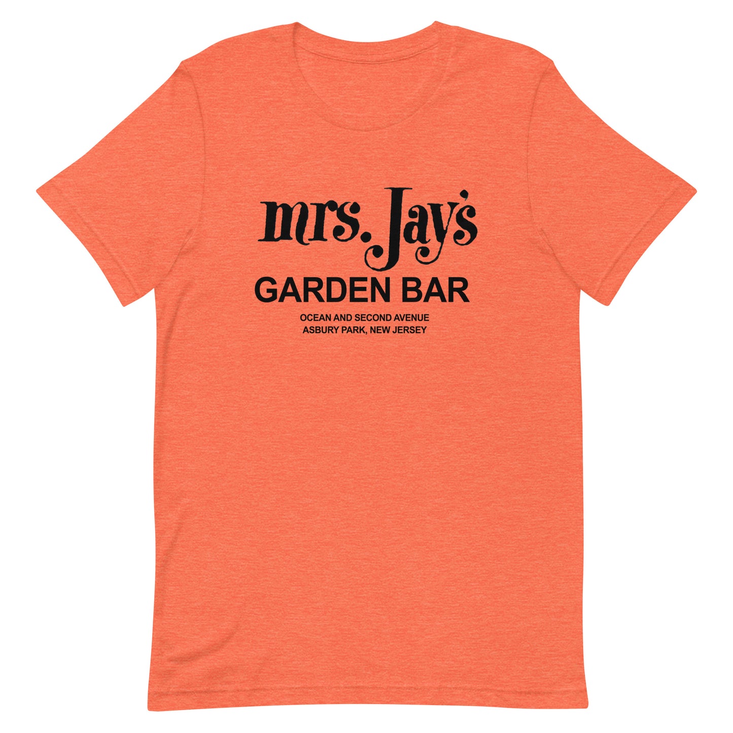 Mrs. Jay's Garden Bar - ASBURY PARK - Unisex t-shirt Heather Orange