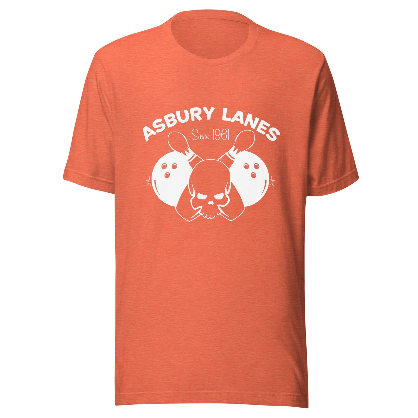 "Original" Asbury Lanes (White Logo) - ASBURY PARK - Unisex t-shirt Heather Orange